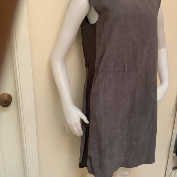 FABIANA FILIPPI Gray/Taupe Suede Sleeveless Dress - Picture 3 of 13